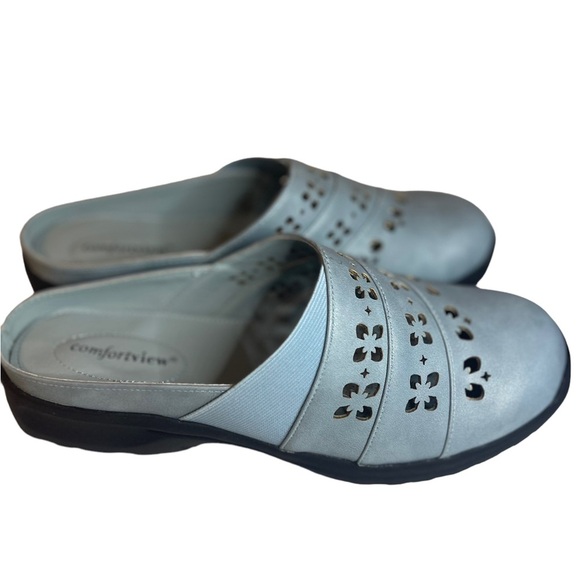 Comfort View Lenox Mule Aqua Open Cutwork Shoes Size 9 M NW0T - Picture 3 of 6